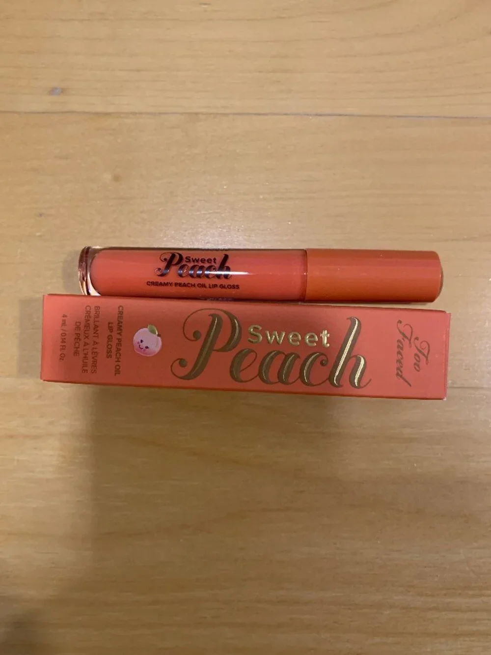 NEW Too Faced Sweet Peach Lip Gloss in Poppin Peach